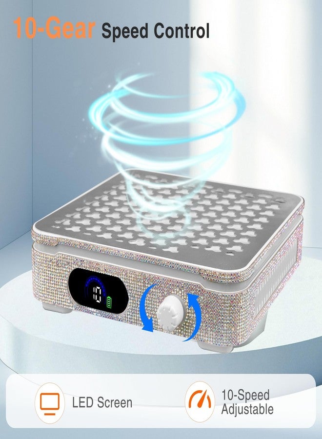 IMENE Rechargeable Nail Dust Collector, 10-Gear Powerful Cordless Nail Fan Dust Collector for Nails Vacuum Duster Professional Dust Collector for Nail Tech - Image 5
